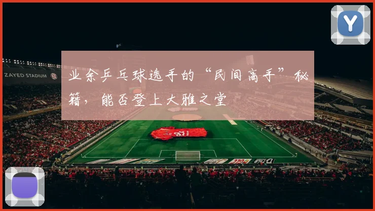 业余乒乓球选手的“民间高手”秘籍，能否登上大雅之堂